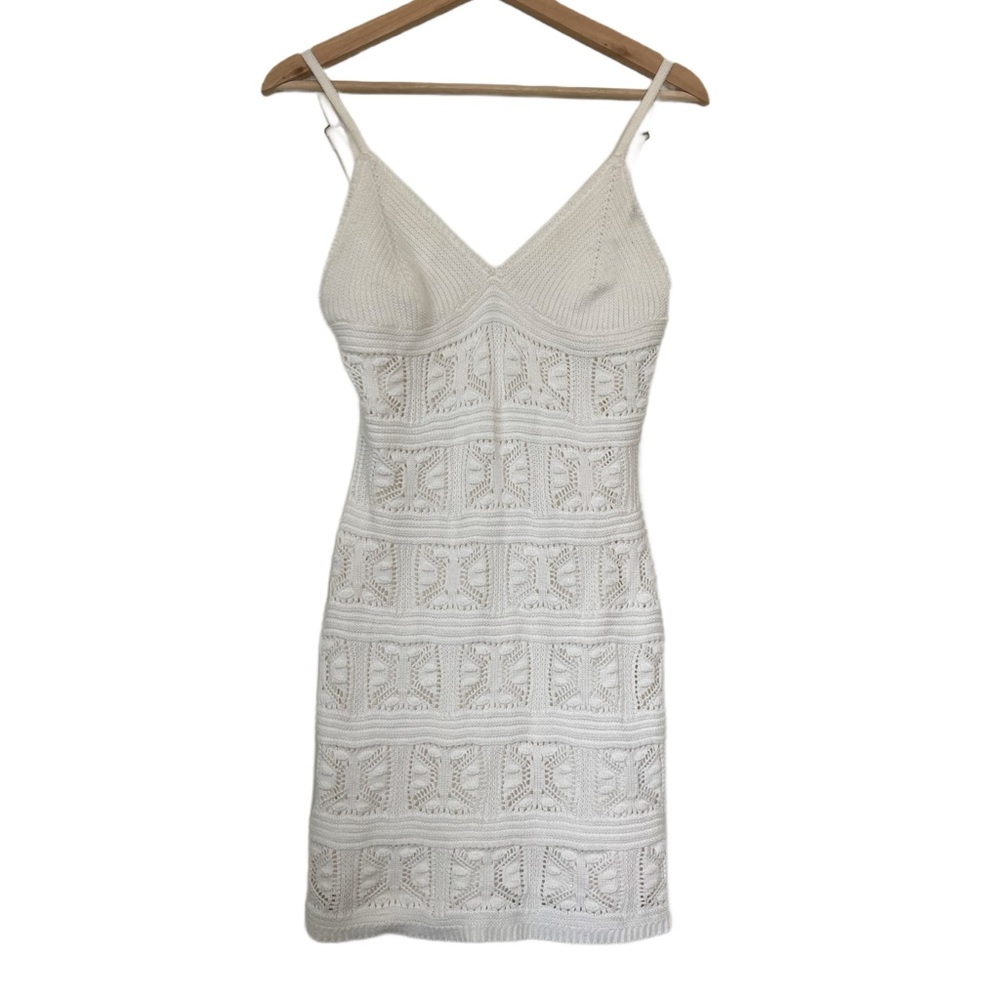 Olive & Oak White Slip Mini Dress Spaghetti Strap V-Neck Cocktail